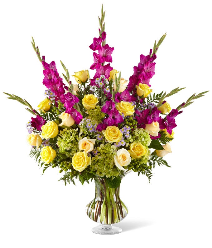 Sunshine and Purple Loving Sympathy Flowers at Send Flowers