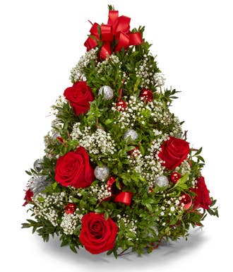 Christmas Tree Flower Arrangement