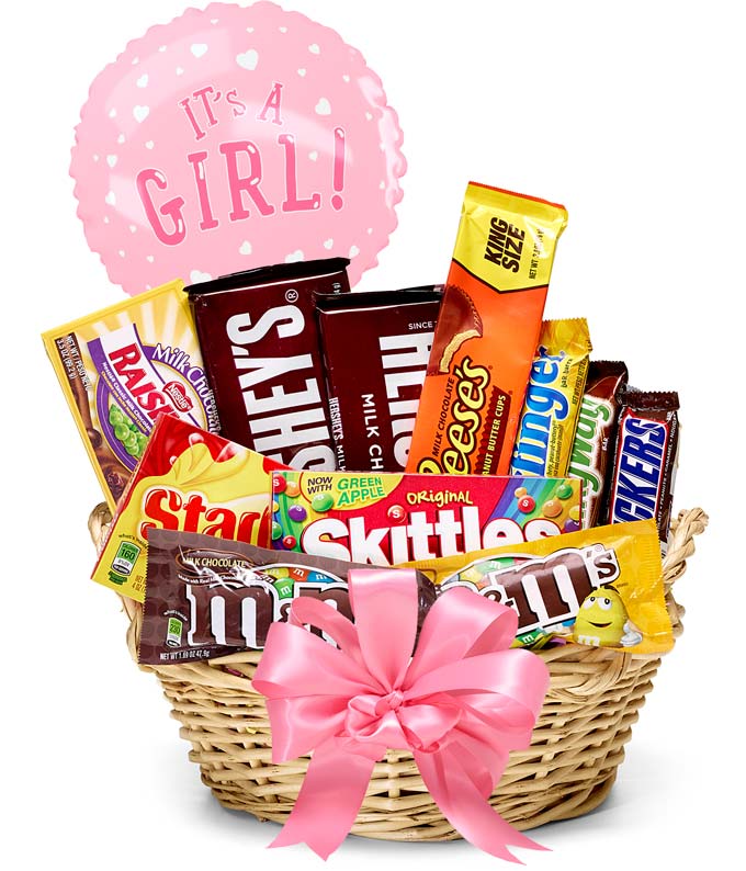 New Baby Girl Gift Basket at Send Flowers