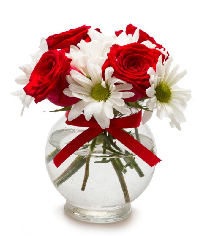 Mini Red Rose & Daisy Bouquet at Send Flowers