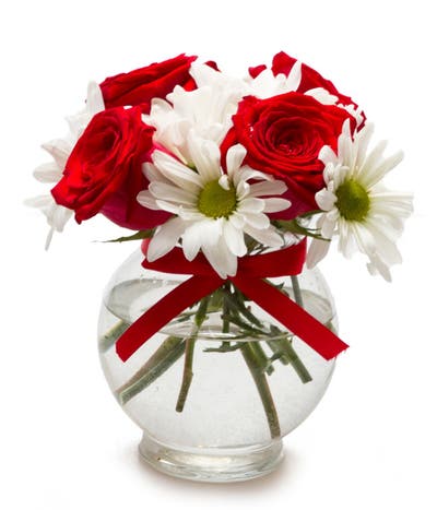 Mini Red Rose & Daisy Bouquet