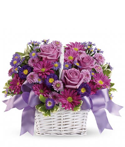 Daydreams Purple Rose Basket