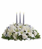 Silver White Lily Centerpiece