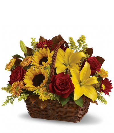 Golden Days Sunflowers Basket