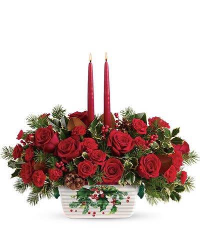 Christmas Rose Candle Centerpiece