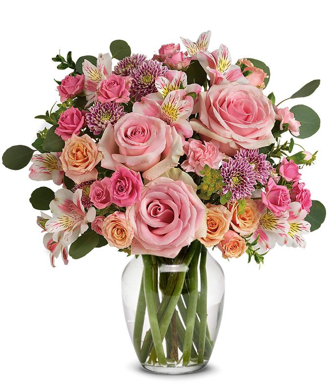 Blushing Rose Vintage Beauty Bouquet at Send Flowers