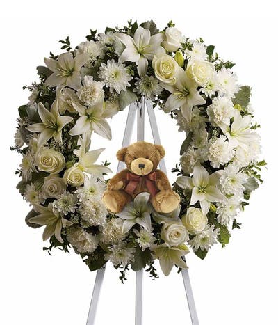 Baby Boy Funeral Flowers Wreath
