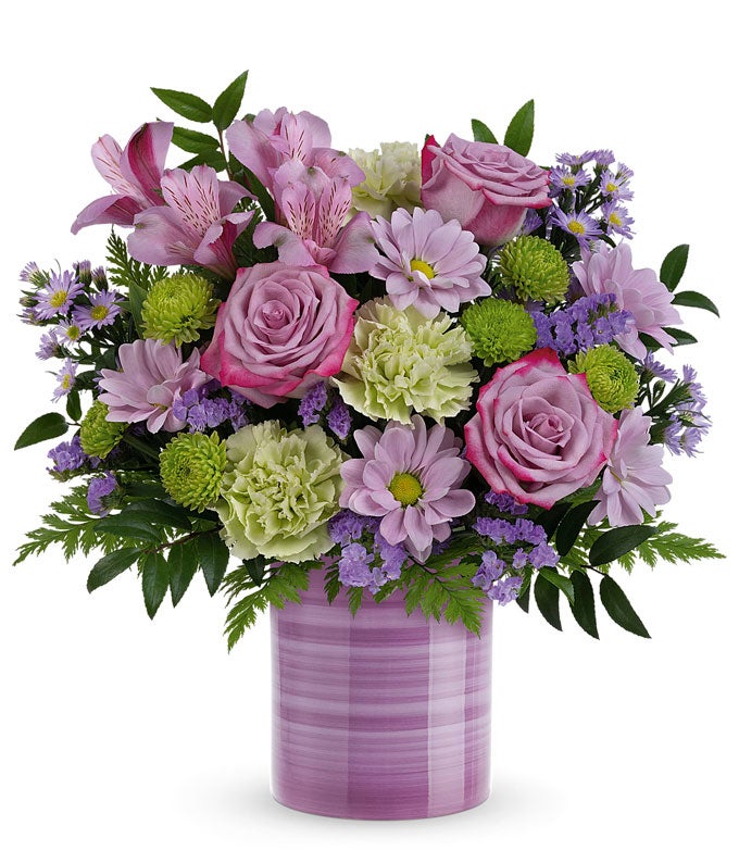 Purple & Peridot Floral Bouquet at Send Flowers