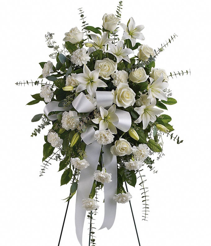 Blue Serenity Cross Bouquet at Send Flowers